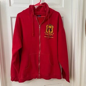 2005 Coachella Polo Club Crest Sweatshirt Hoodie Full Zip XL Festival Red READ